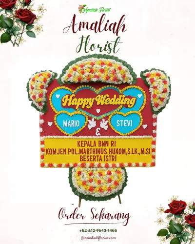 Karangan Papan Bunga Pernikahan di Tambak Wedi